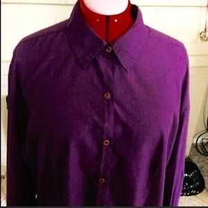 Maggie McNaughton Purple Button Down Top.